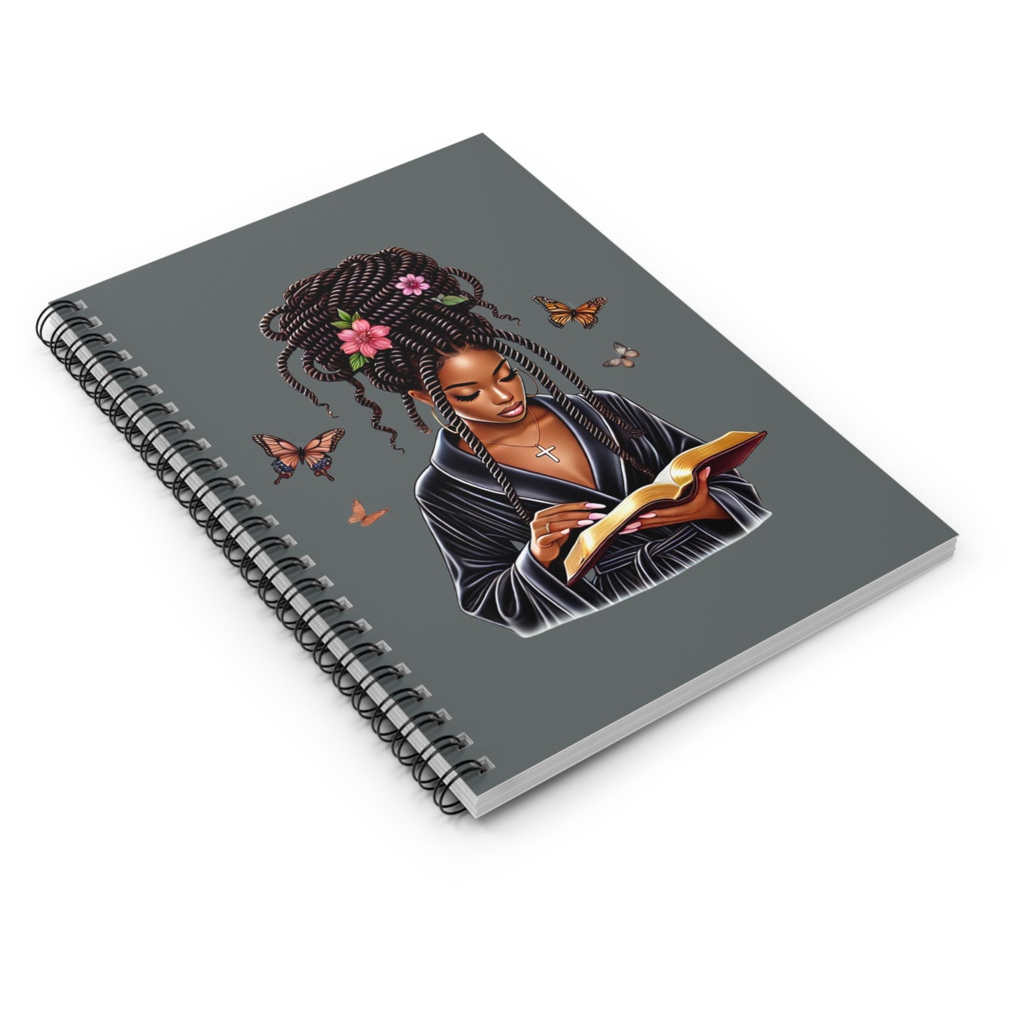 Stylish Girl Boss Spiral Notebook (Dark Grey) - Ruled for Note-Taking, Journaling, Planning, Gift for Students, Creatives, Boss Ladies