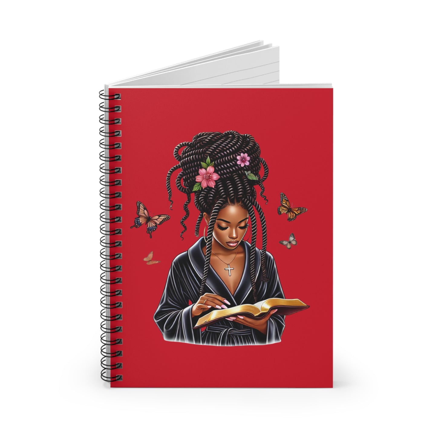 Stylish Girl Boss Spiral Notebook (Dark Red) - Ruled for Note-Taking, Journaling, Planning, Gift for Students, Creatives, Boss Ladies