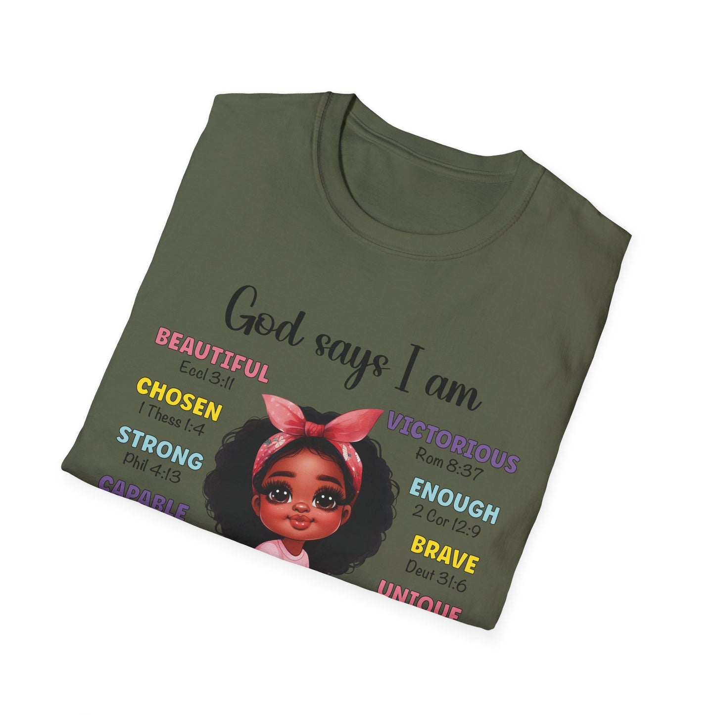 Empowering Affirmation T-Shirt, Inspirational Tee, God Says I Am, Motivational Presence, Self-Love Gift, Unisex Apparel