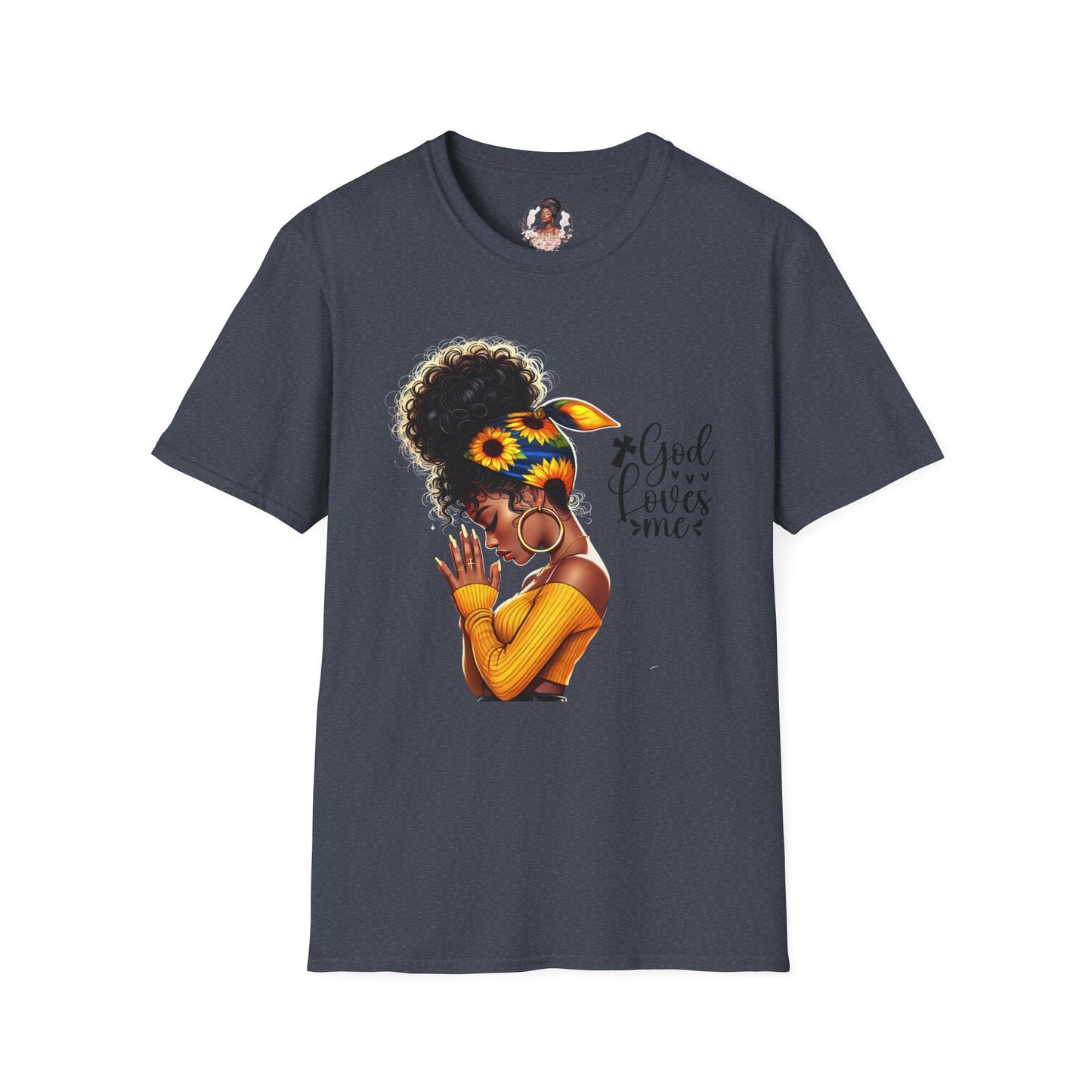 God Loves Me Sunflower Unisex T-Shirt, Inspirational Tee, Adjustable Fit, Everyday Wear, Gift for Her