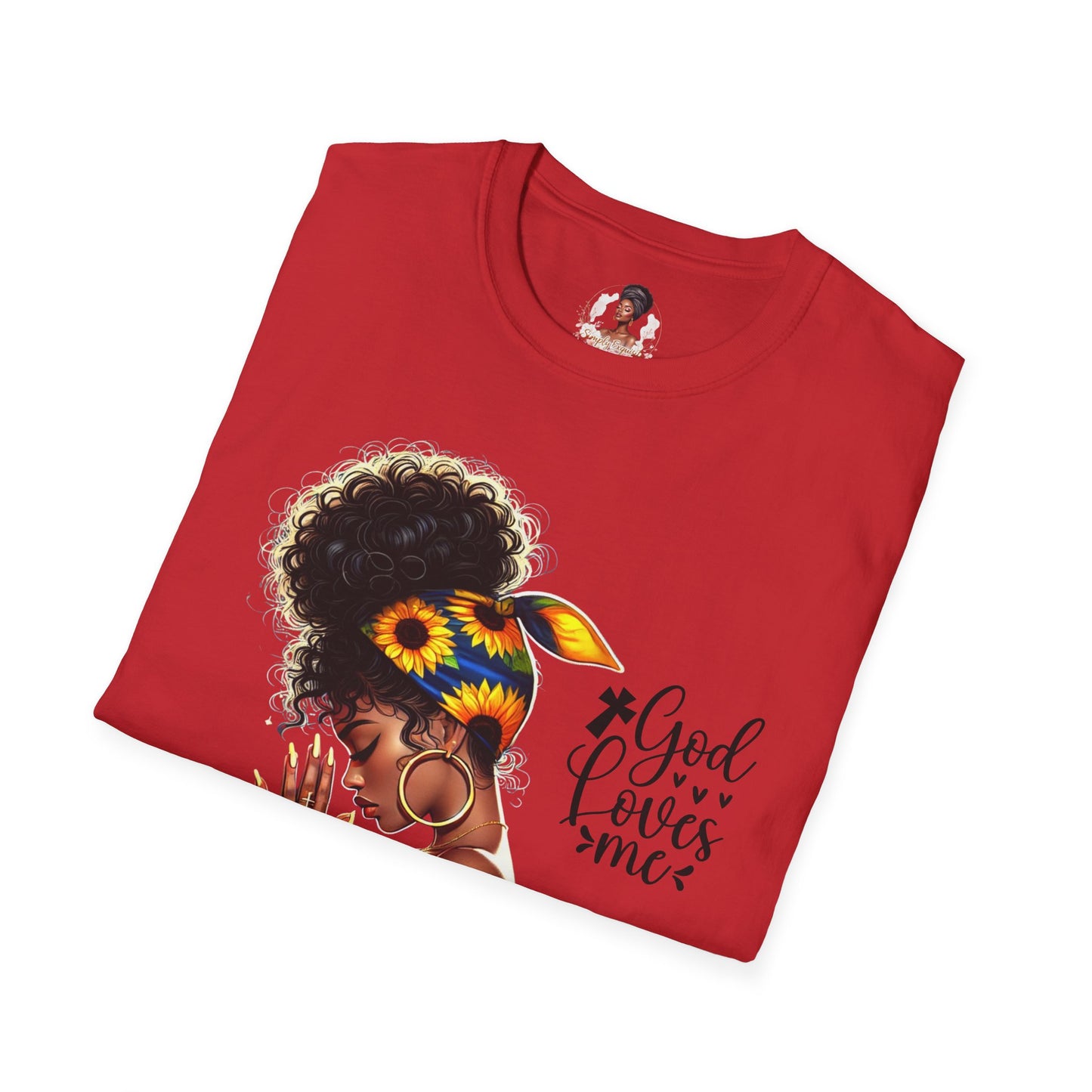 God Loves Me Sunflower Unisex T-Shirt, Inspirational Tee, Adjustable Fit, Everyday Wear, Gift for Her