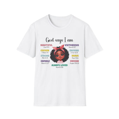 Empowering Affirmation T-Shirt, Inspirational Tee, God Says I Am, Motivational Presence, Self-Love Gift, Unisex Apparel