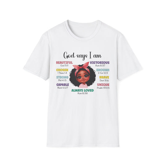 Empowering Affirmation T-Shirt, Inspirational Tee, God Says I Am, Motivational Presence, Self-Love Gift, Unisex Apparel