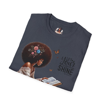 Let Your Light Shine Unisex T-Shirt, Inspirational Tee, Adjustable Fit, Every Day Wear, Gift for Her