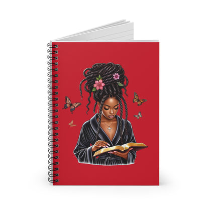 Stylish Girl Boss Spiral Notebook (Dark Red) - Ruled for Note-Taking, Journaling, Planning, Gift for Students, Creatives, Boss Ladies