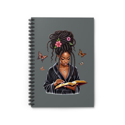 Stylish Girl Boss Spiral Notebook (Dark Grey) - Ruled for Note-Taking, Journaling, Planning, Gift for Students, Creatives, Boss Ladies