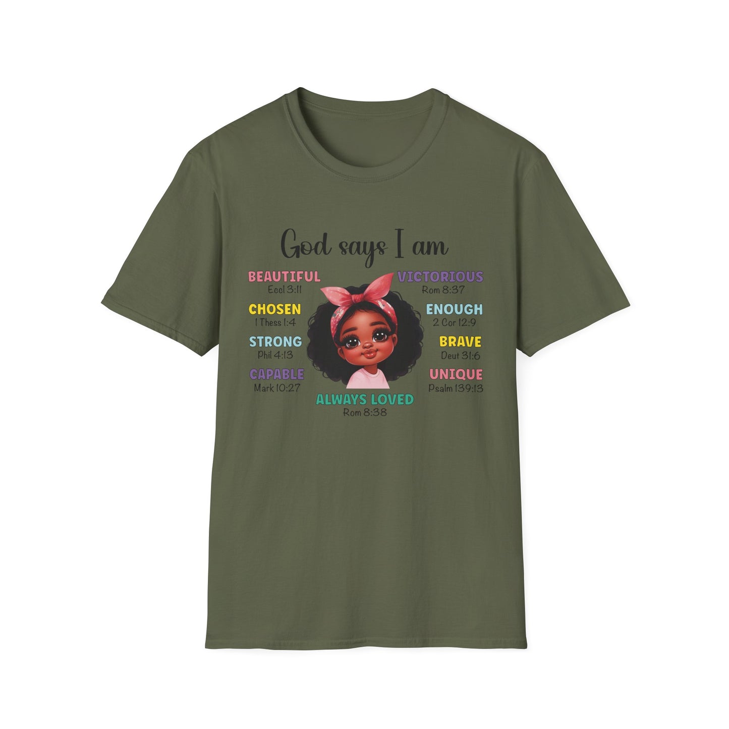 Empowering Affirmation T-Shirt, Inspirational Tee, God Says I Am, Motivational Presence, Self-Love Gift, Unisex Apparel