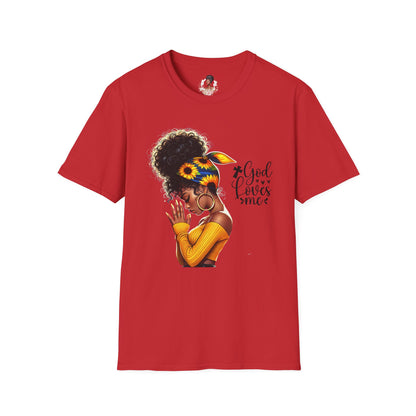 God Loves Me Sunflower Unisex T-Shirt, Inspirational Tee, Adjustable Fit, Everyday Wear, Gift for Her