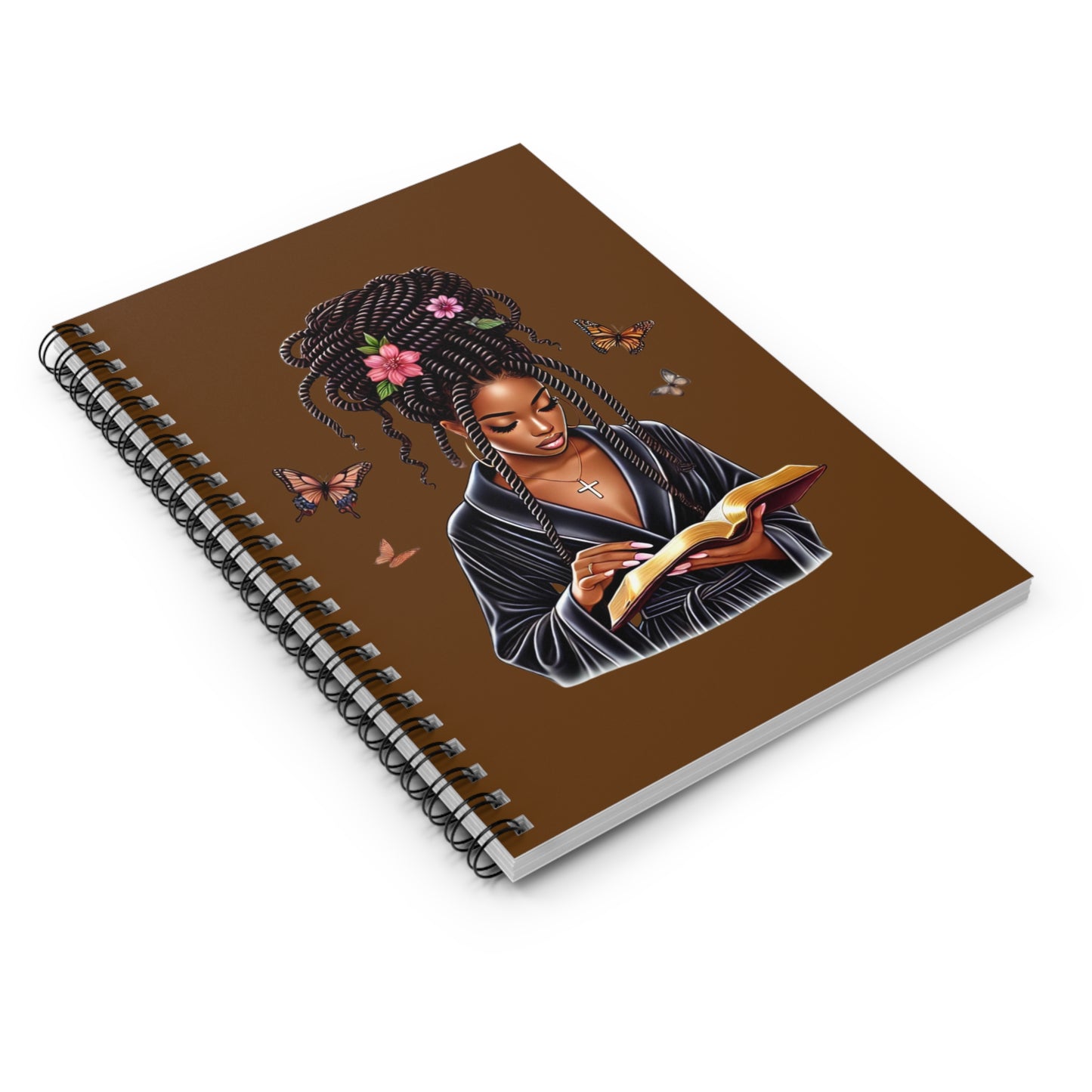 Stylish Girl Boss Spiral Notebook (Brown) - Ruled for Note-Taking, Journaling, Planning, Gift for Students, Creatives, Boss Ladies