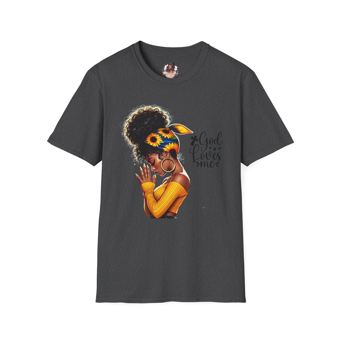 God Loves Me Sunflower Unisex T-Shirt, Inspirational Tee, Adjustable Fit, Everyday Wear, Gift for Her