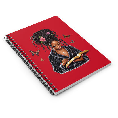 Stylish Girl Boss Spiral Notebook (Dark Red) - Ruled for Note-Taking, Journaling, Planning, Gift for Students, Creatives, Boss Ladies