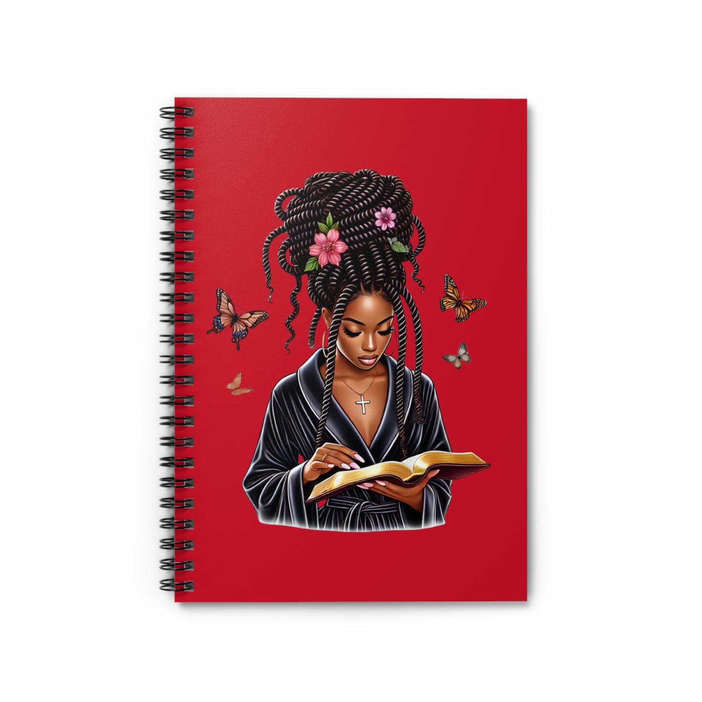 Stylish Girl Boss Spiral Notebook (Dark Red) - Ruled for Note-Taking, Journaling, Planning, Gift for Students, Creatives, Boss Ladies