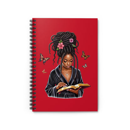 Stylish Girl Boss Spiral Notebook (Dark Red) - Ruled for Note-Taking, Journaling, Planning, Gift for Students, Creatives, Boss Ladies