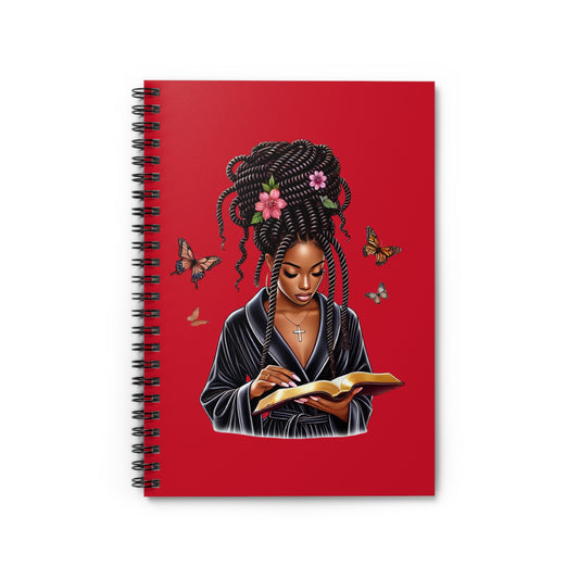 Stylish Girl Boss Spiral Notebook (Dark Red) - Ruled for Note-Taking, Journaling, Planning, Gift for Students, Creatives, Boss Ladies