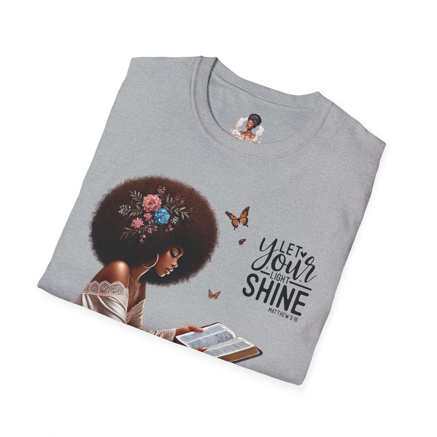 Let Your Light Shine Unisex T-Shirt, Inspirational Tee, Adjustable Fit, Every Day Wear, Gift for Her