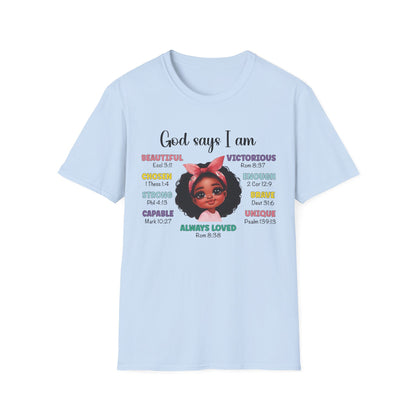 Empowering Affirmation T-Shirt, Inspirational Tee, God Says I Am, Motivational Presence, Self-Love Gift, Unisex Apparel
