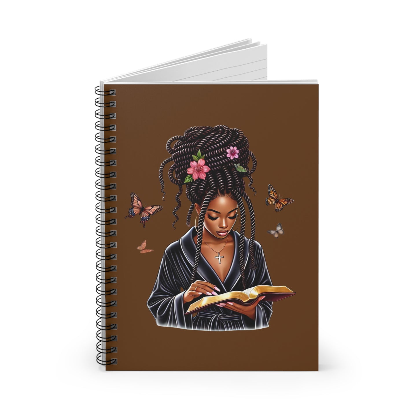 Stylish Girl Boss Spiral Notebook (Brown) - Ruled for Note-Taking, Journaling, Planning, Gift for Students, Creatives, Boss Ladies